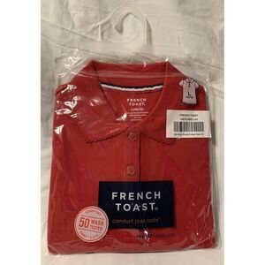 French Toast Polo Picot Collar Shirt. Girls Size L 10/12 New With Tags